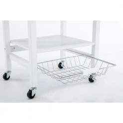 Hennington White Wash Kitchen Cart with Stainless Steel Top by Boraam -Boraam Sales Store white wash boraam kitchen carts 50661 1d 1000