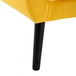 Soft Velvet Material Accent Chair Home Chair With Black Legs In Yellow by Unbranded -Boraam Sales Store yellow unbranded accent chairs d69 accen yello fa 1000