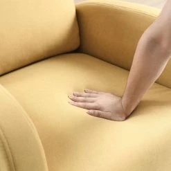 27.6 in. W Yellow Arm Rocking Chair Modern Accent High Backrest Living Room Lounge , 2 Side Pocket by Unbranded -Boraam Sales Store yellow unbranded rockers gliders ottomans gm h 539 4f 1000