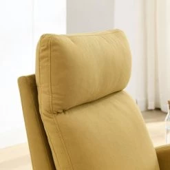 27.6 in. W Yellow Arm Rocking Chair Modern Accent High Backrest Living Room Lounge , 2 Side Pocket by Unbranded -Boraam Sales Store yellow unbranded rockers gliders ottomans gm h 539 fa 1000